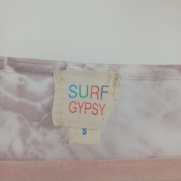 Surf Gypsy Purple White Tie Dye Cover Up With Tassels Small Kaftan Topper - Picture 3 of 11